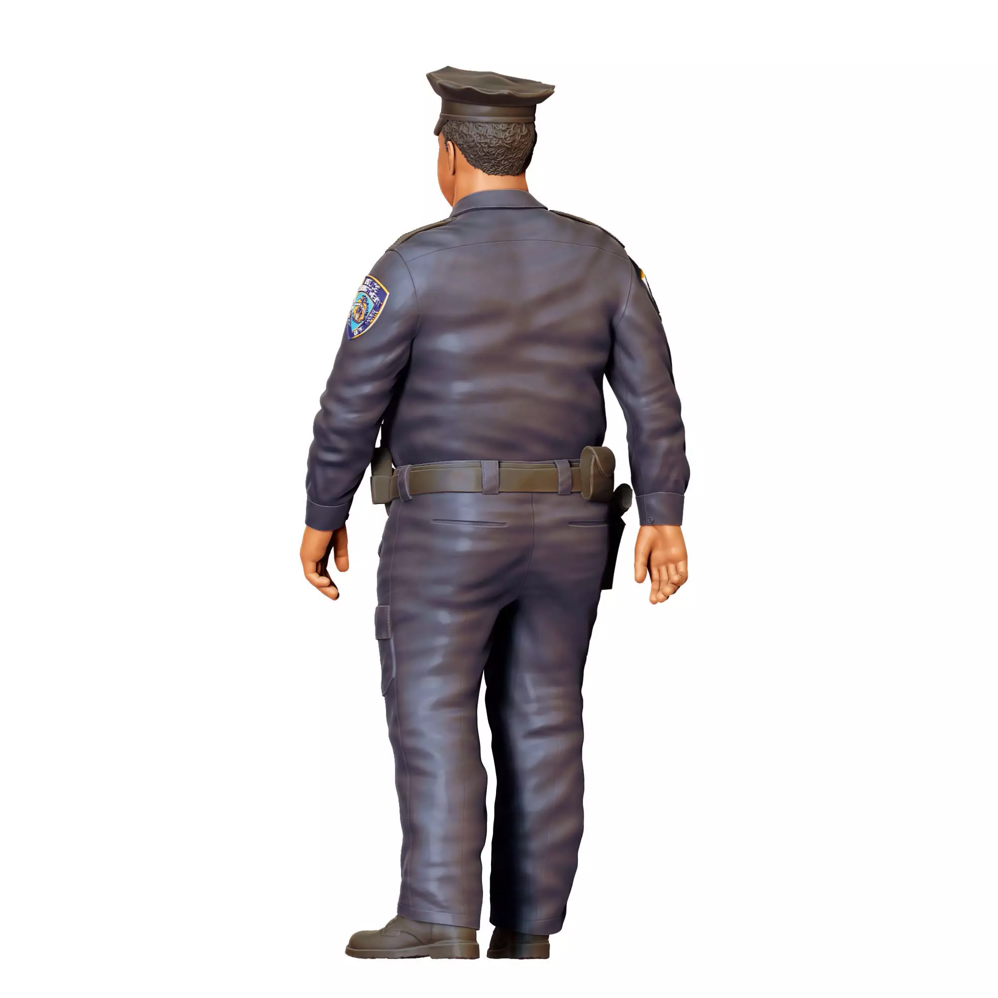 N1 Overweight Police Officer 3D print model_10