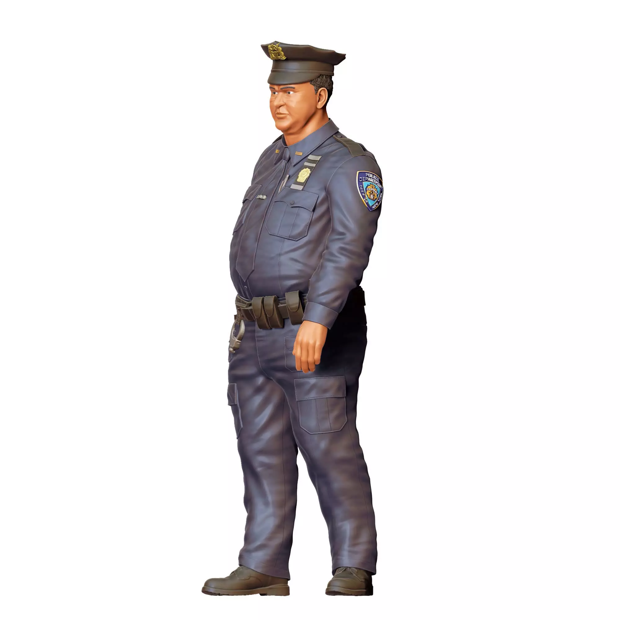 N1 Overweight Police Officer 3D print model_15