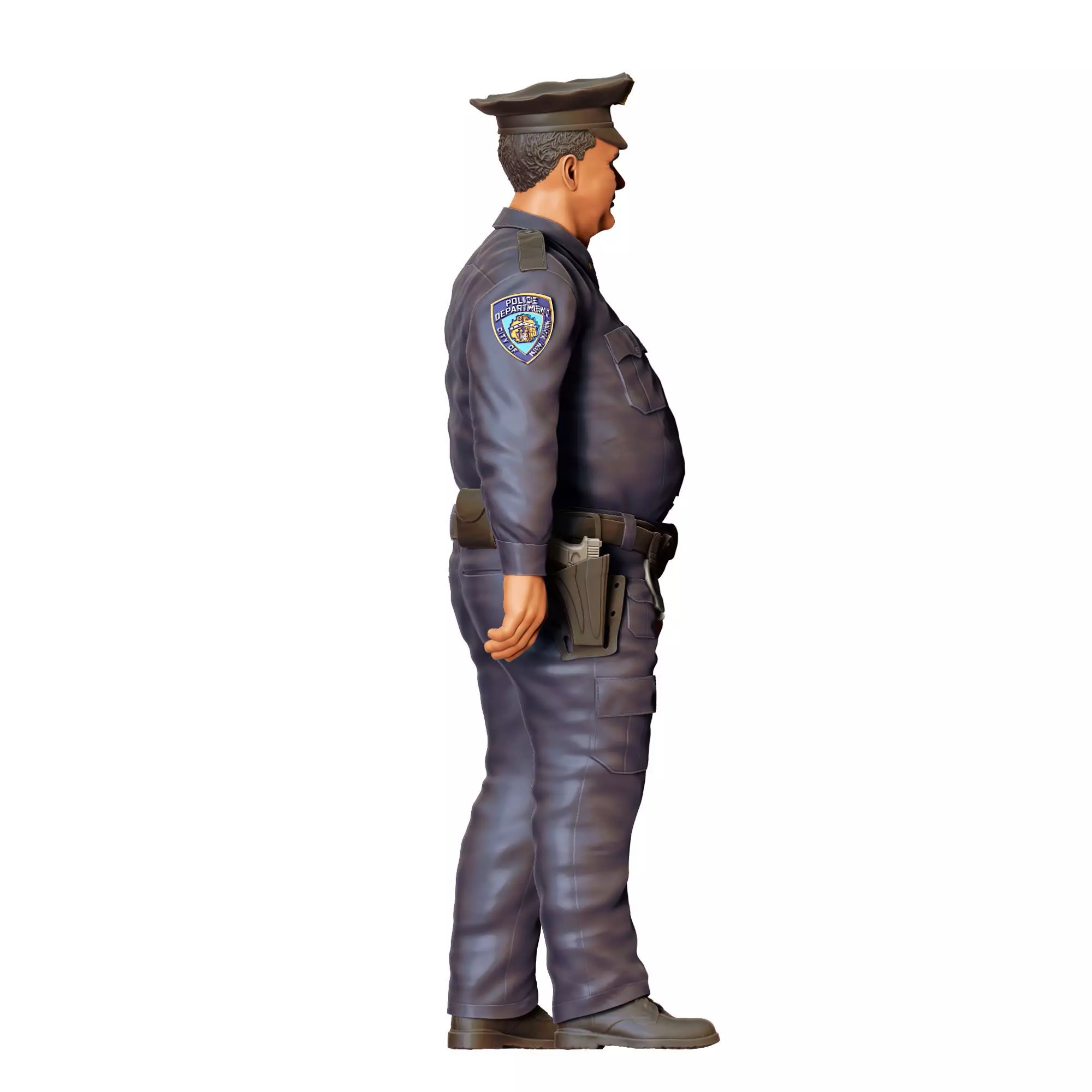 N1 Overweight Police Officer 3D print model_5