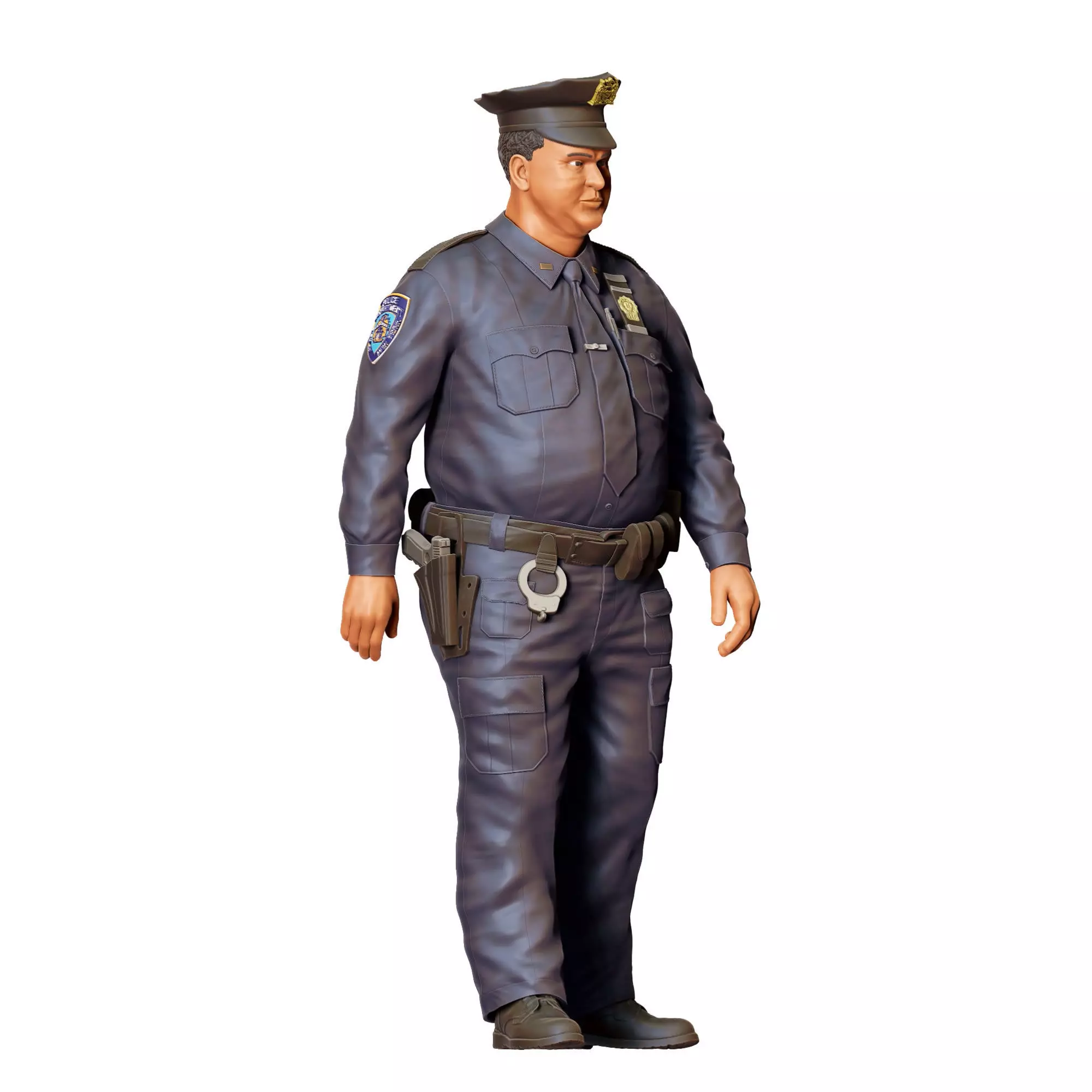 N1 Overweight Police Officer 3D print model_2