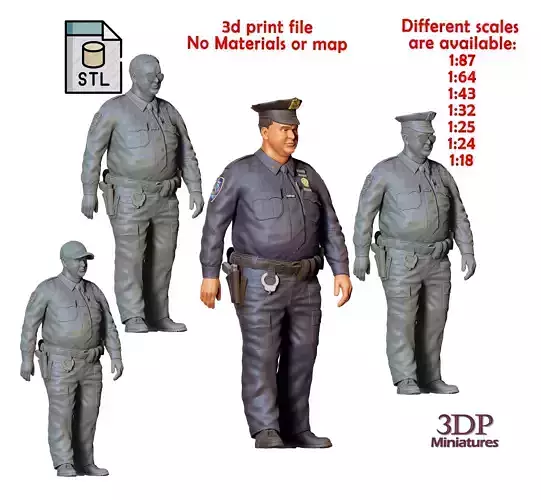 N1 Overweight Police Officer 3D print model N1 Overweight Police Officer 3D print model