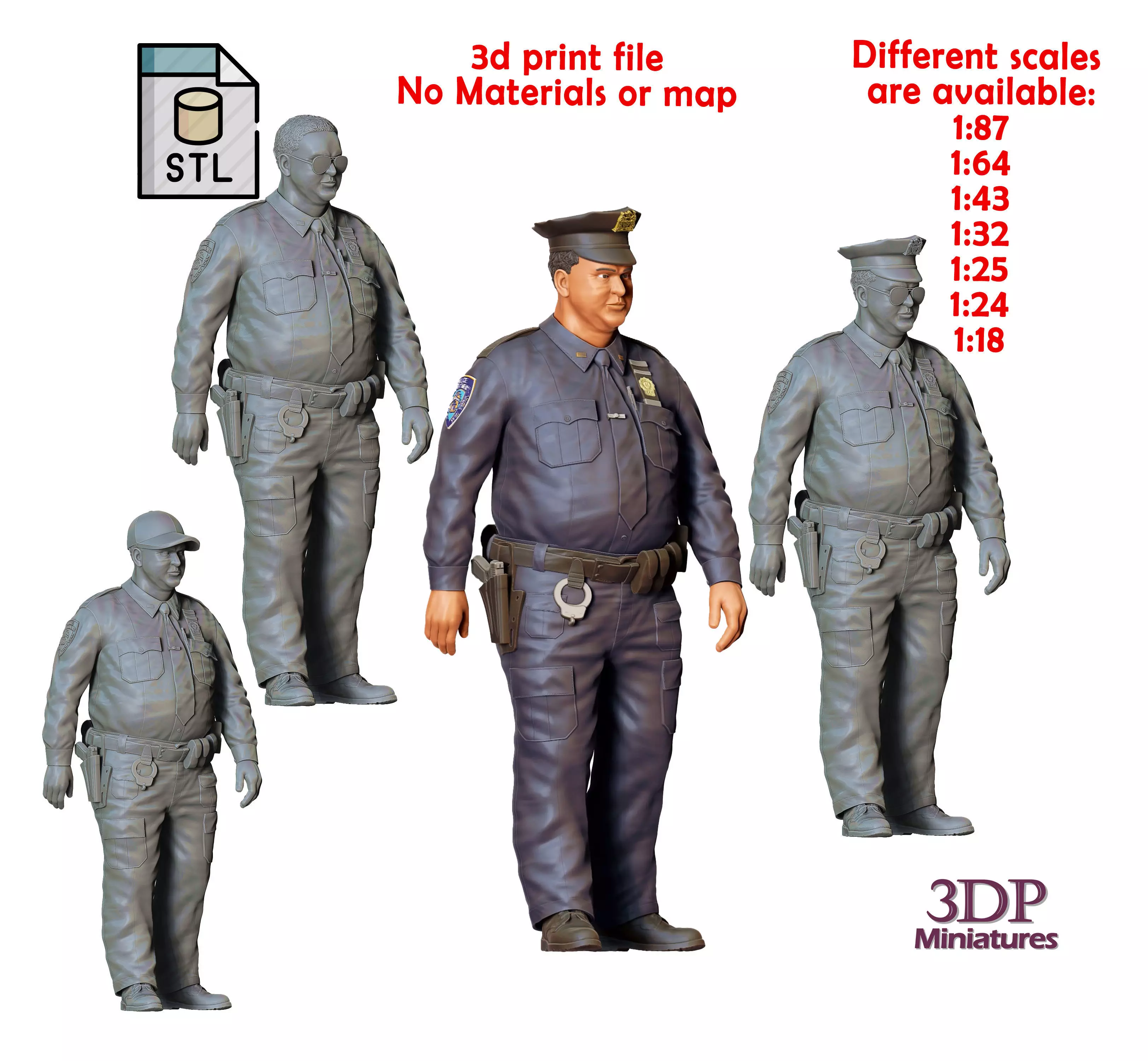 N1 Overweight Police Officer 3D print model_0