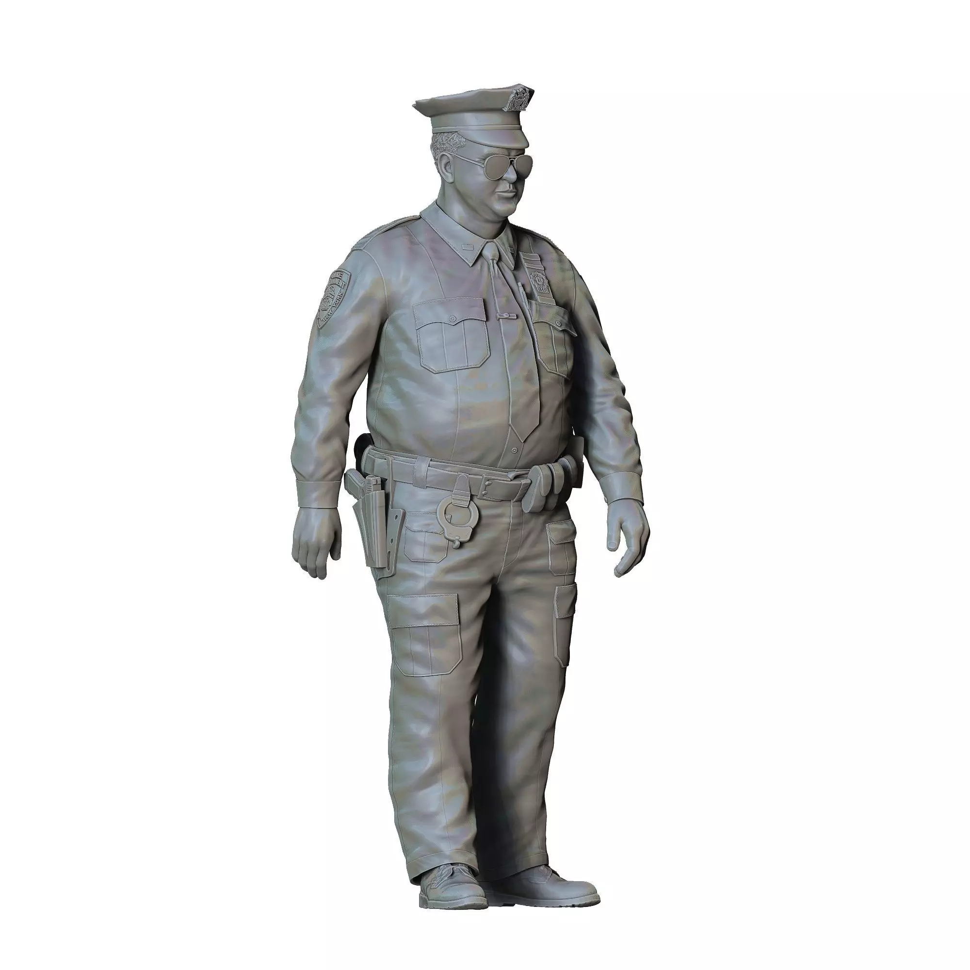 N1 Overweight Police Officer 3D print model_19