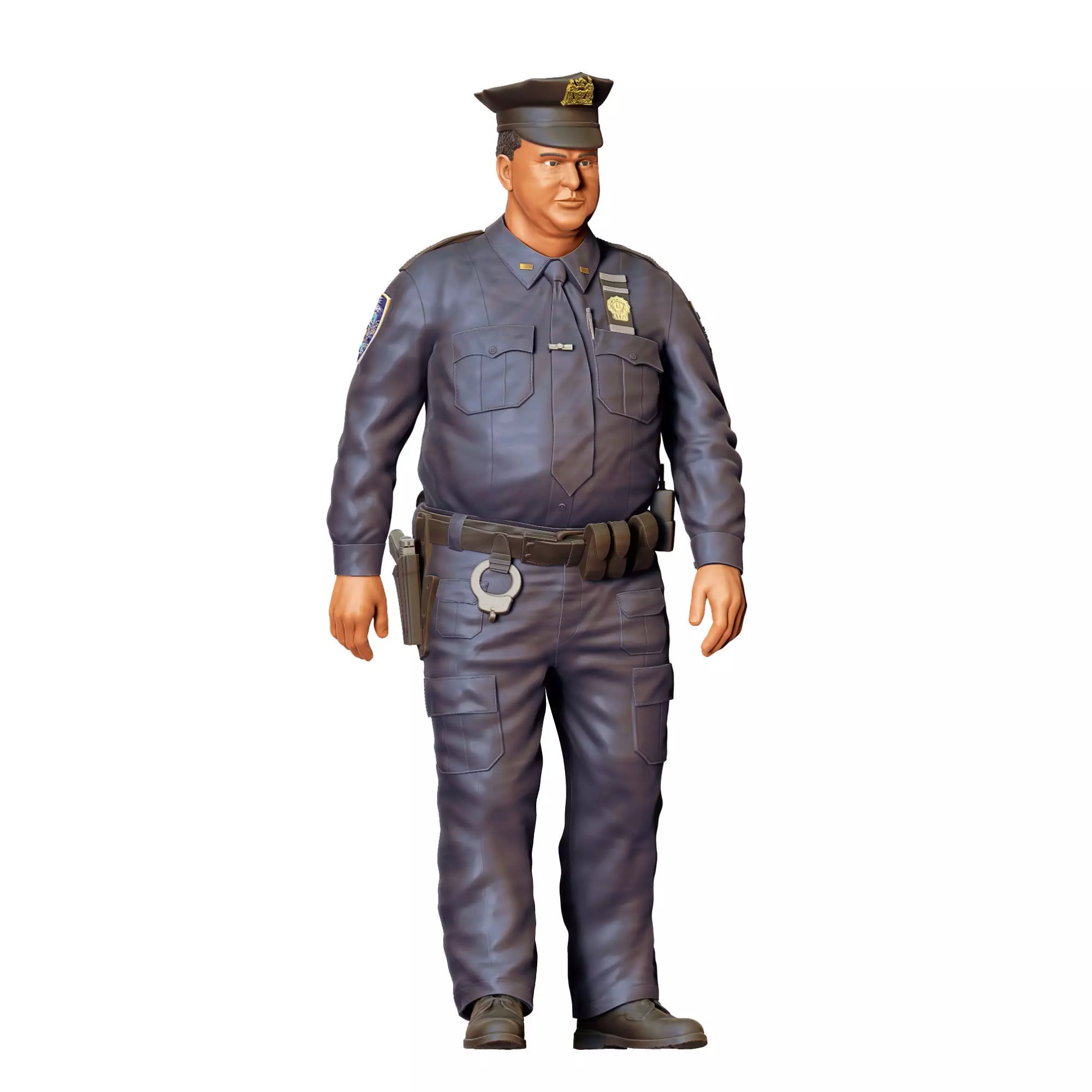 N1 Overweight Police Officer 3D print model_1