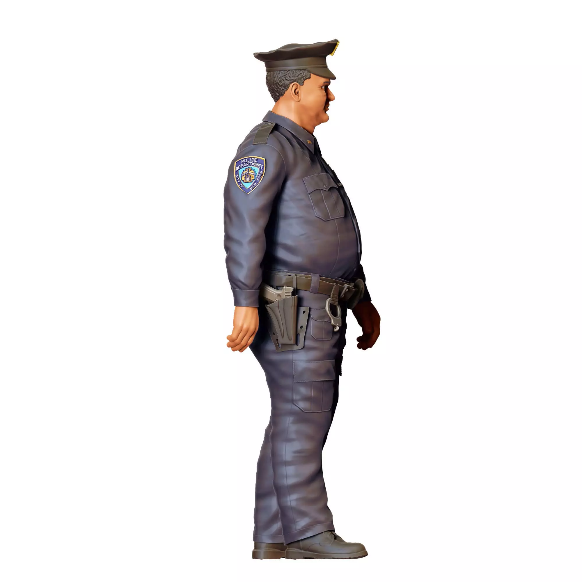 N1 Overweight Police Officer 3D print model_4