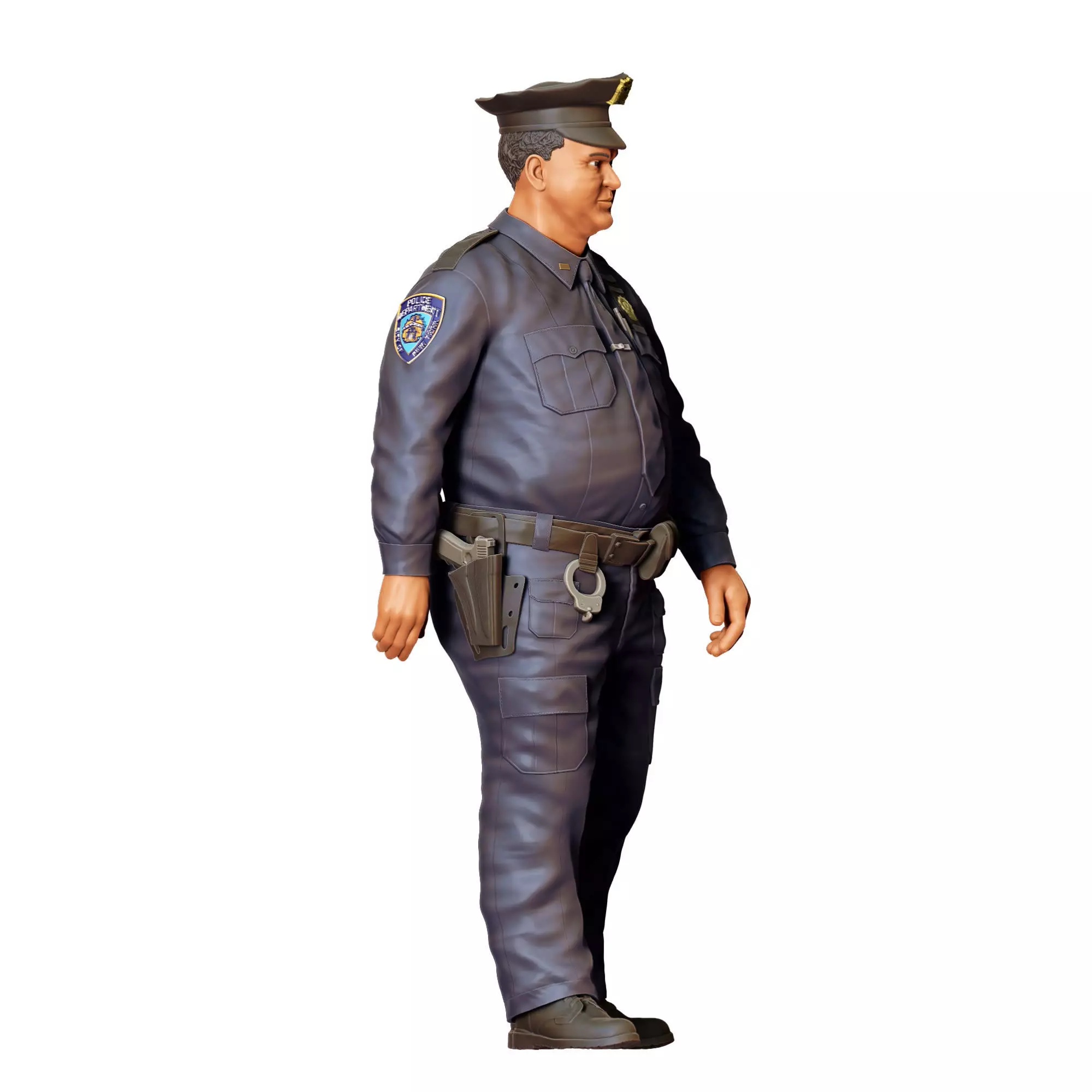 N1 Overweight Police Officer 3D print model_3