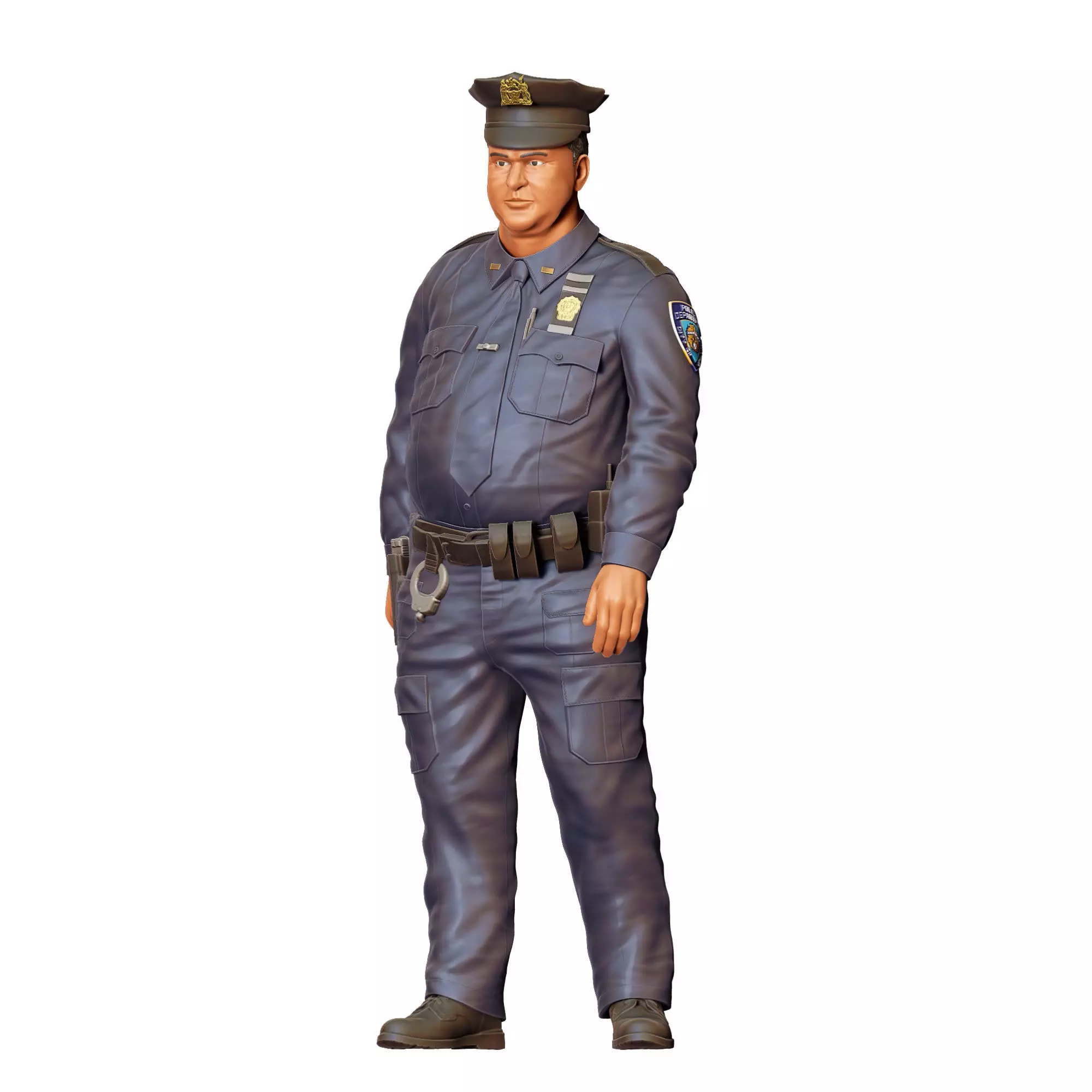 N1 Overweight Police Officer 3D print model_16