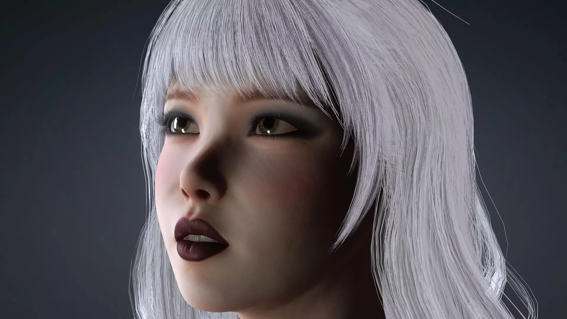 Realistic Female 3D Character in Silver Dress High Quality 4K Low-poly 3D model_11