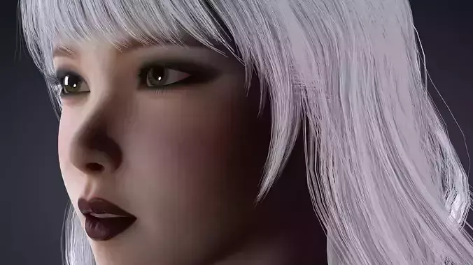 Realistic Female 3D Character in Silver Dress High Quality 4K Low-poly 3D model Realistic Female 3D Character in Silver Dress High Quality 4K Low-poly 3D model