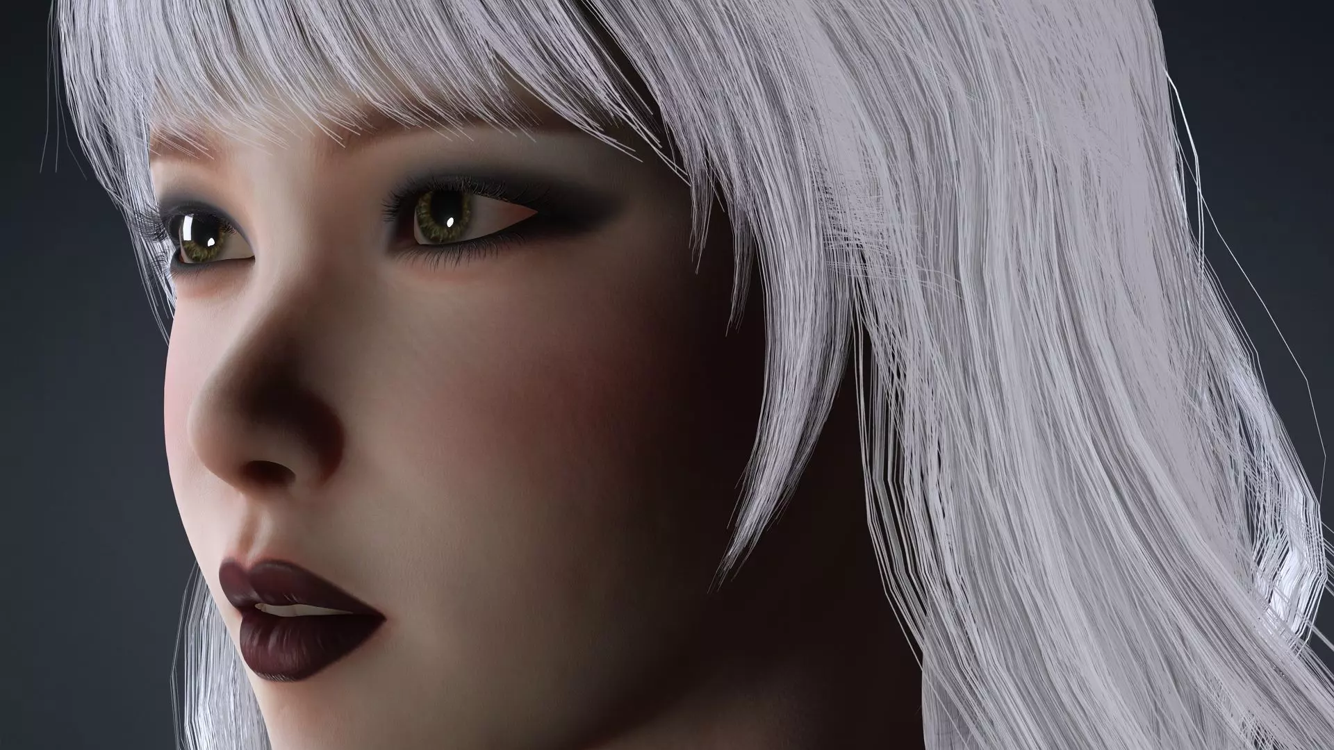 Realistic Female 3D Character in Silver Dress High Quality 4K Low-poly 3D model_0