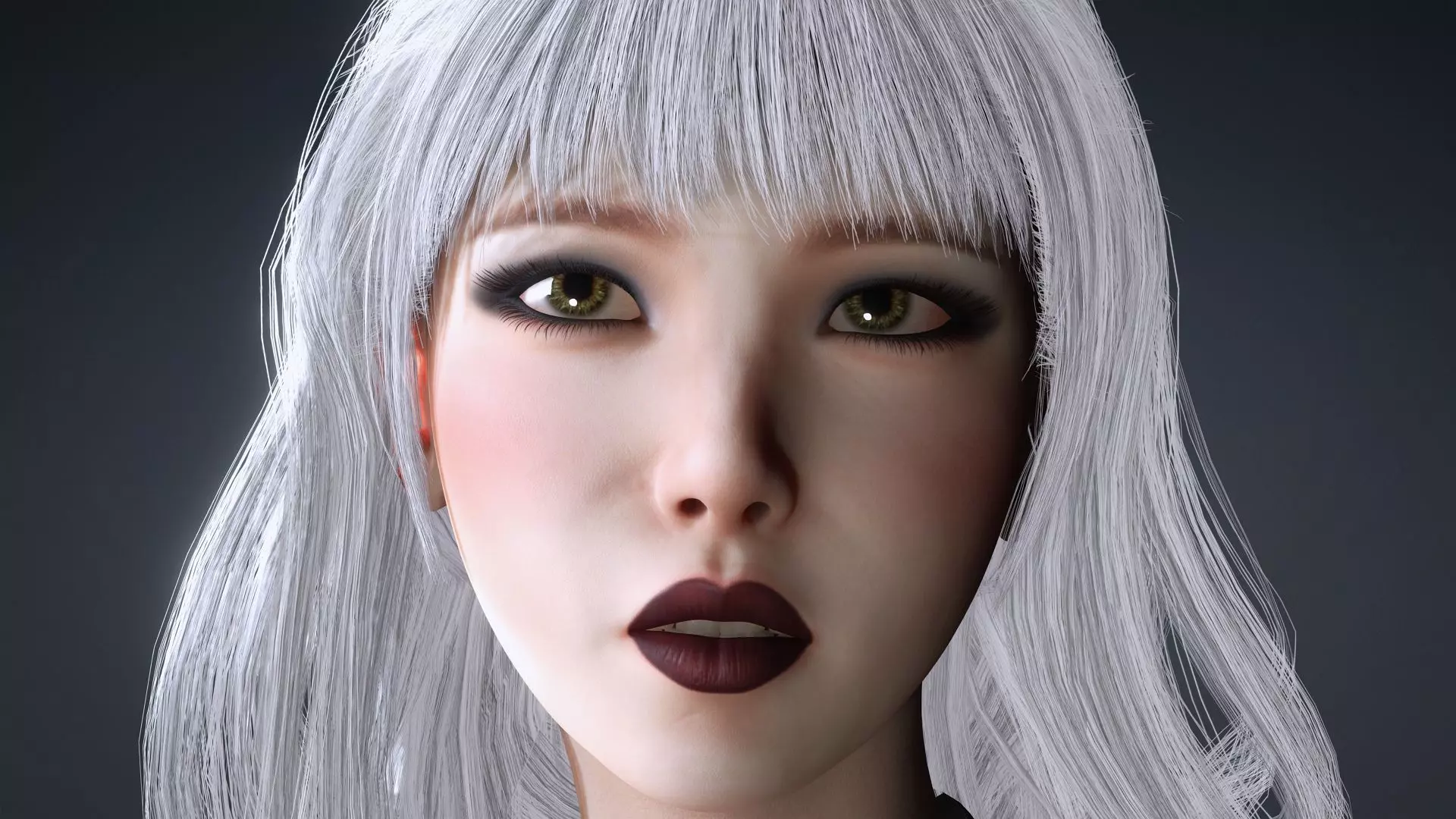 Realistic Female 3D Character in Silver Dress High Quality 4K Low-poly 3D model_14