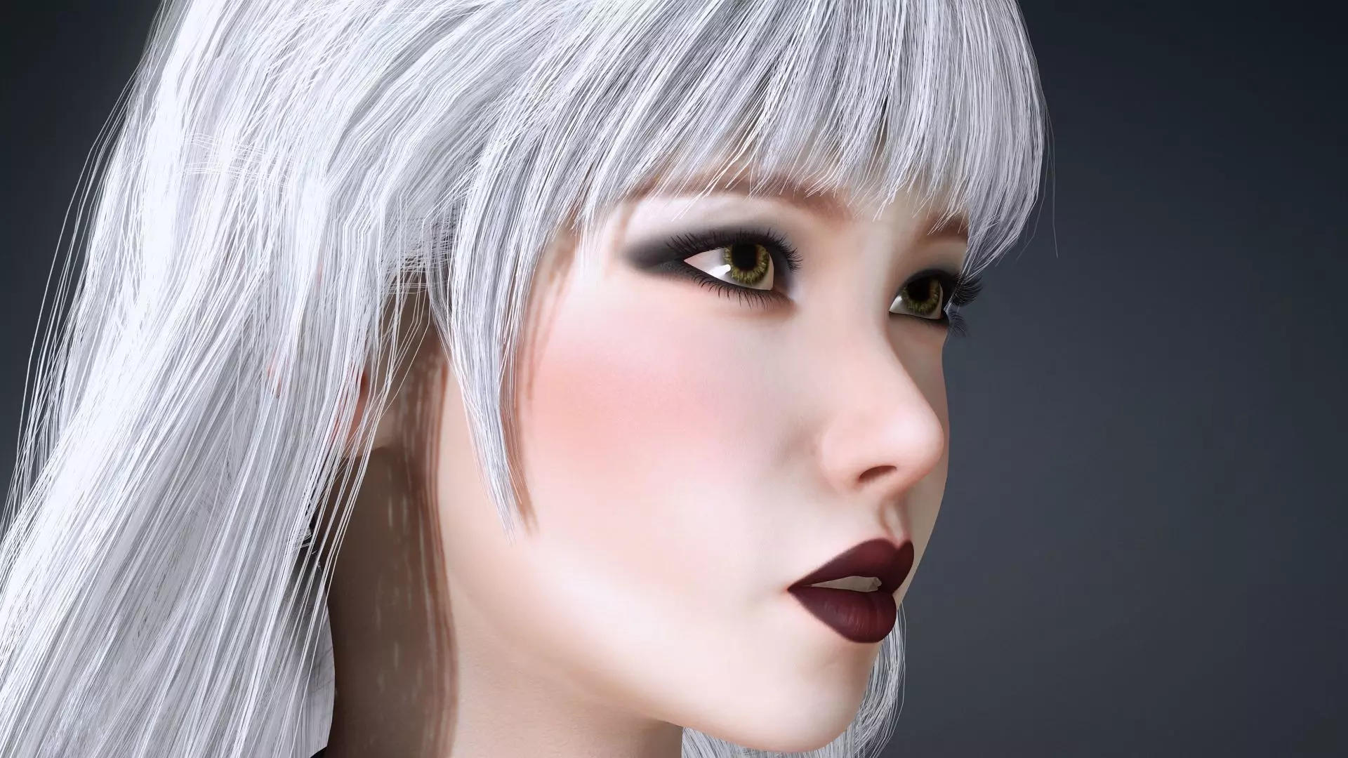 Realistic Female 3D Character in Silver Dress High Quality 4K Low-poly 3D model_13