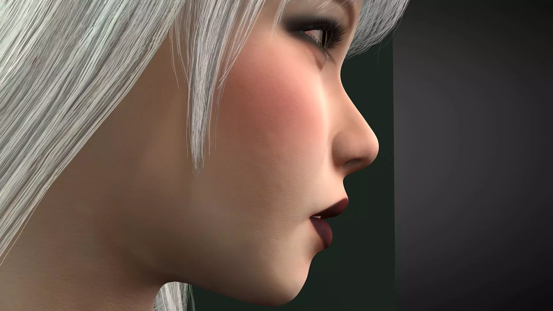 Realistic Female 3D Character in Silver Dress High Quality 4K Low-poly 3D model_8