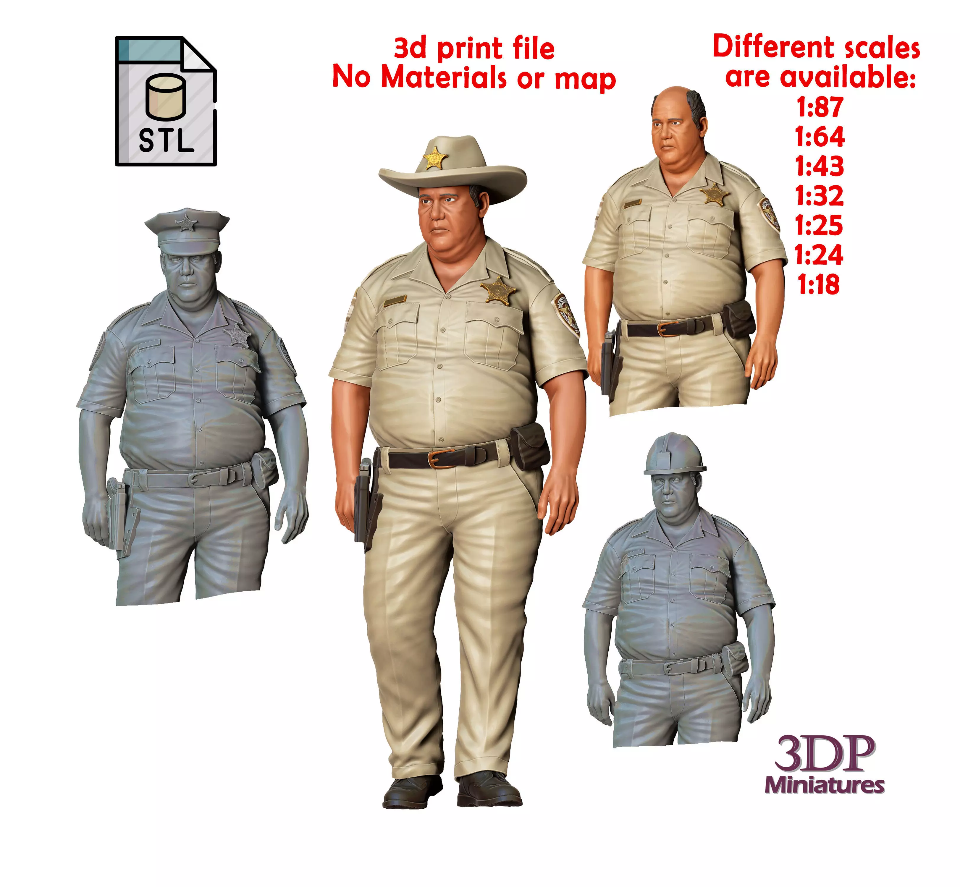 N2 Overweight Police Officer 3D print model_0