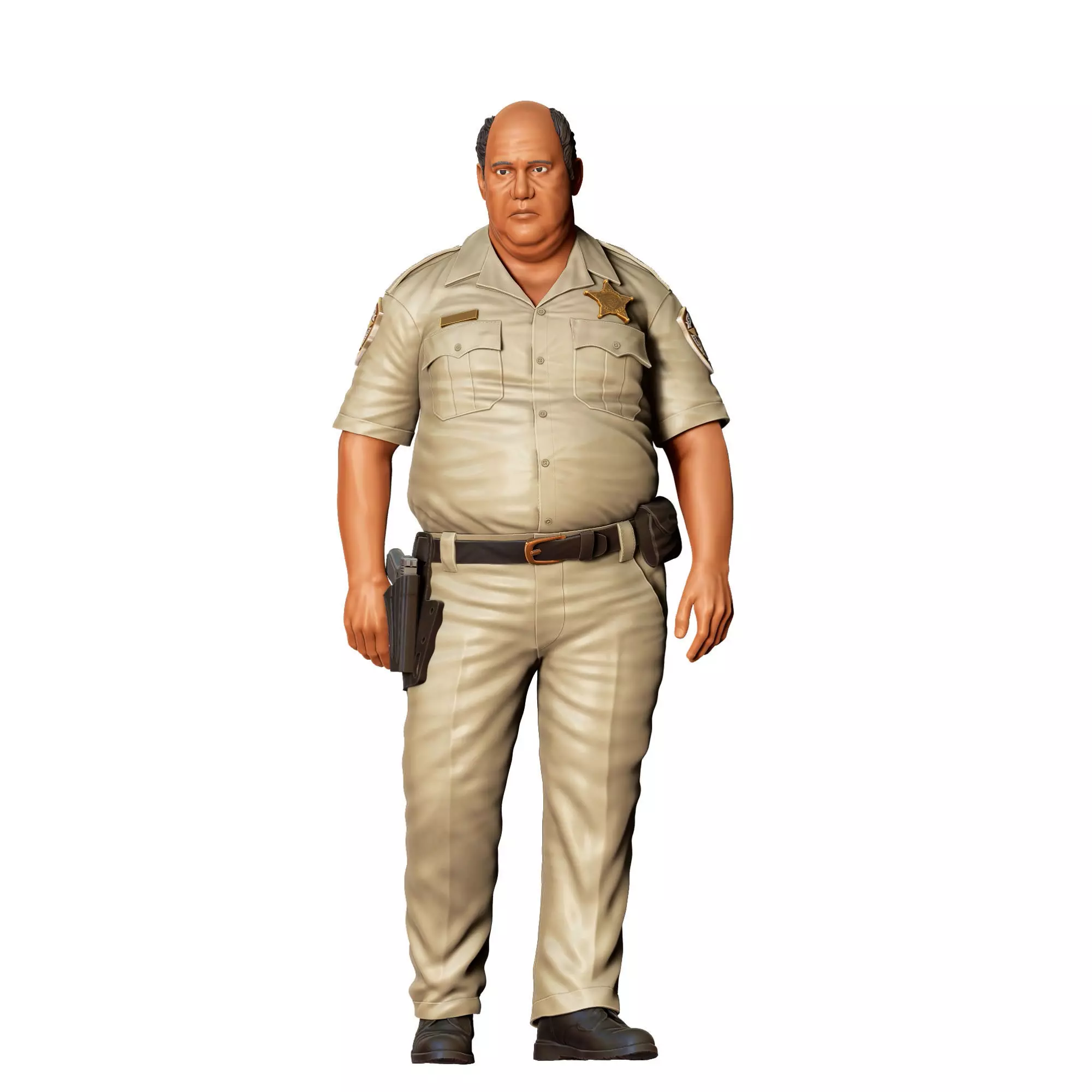N2 Overweight Police Officer 3D print model_1