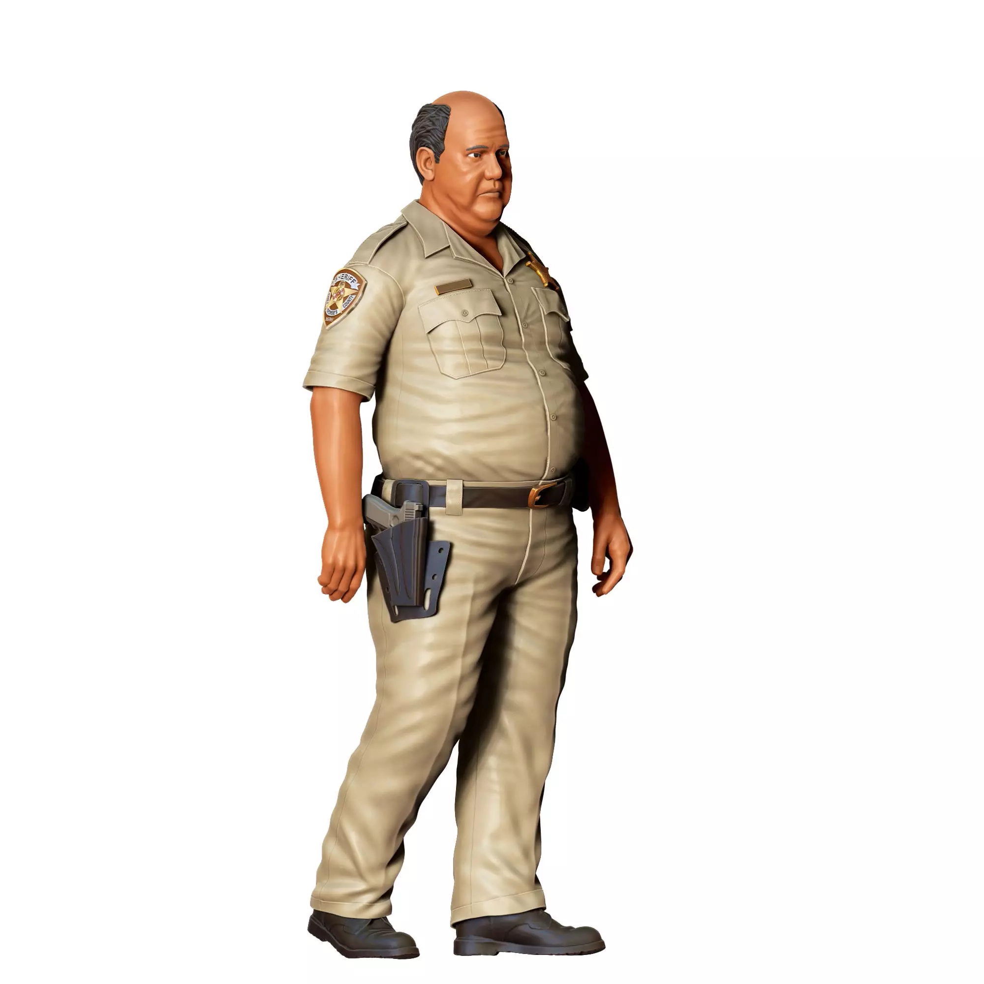N2 Overweight Police Officer 3D print model_3