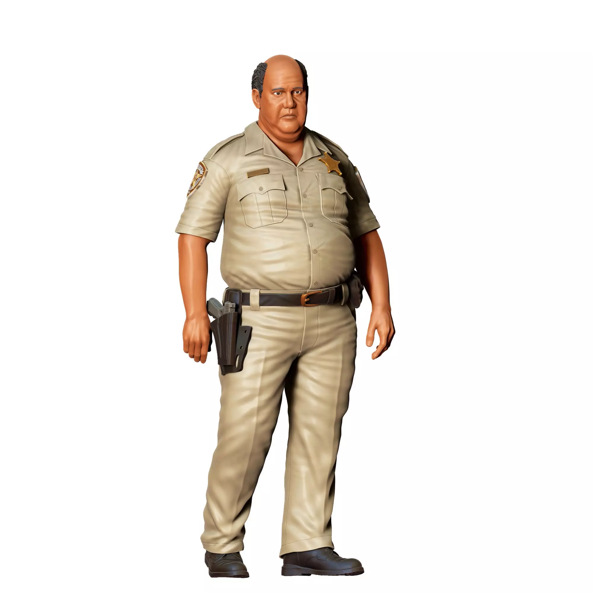 N2 Overweight Police Officer 3D print model_2
