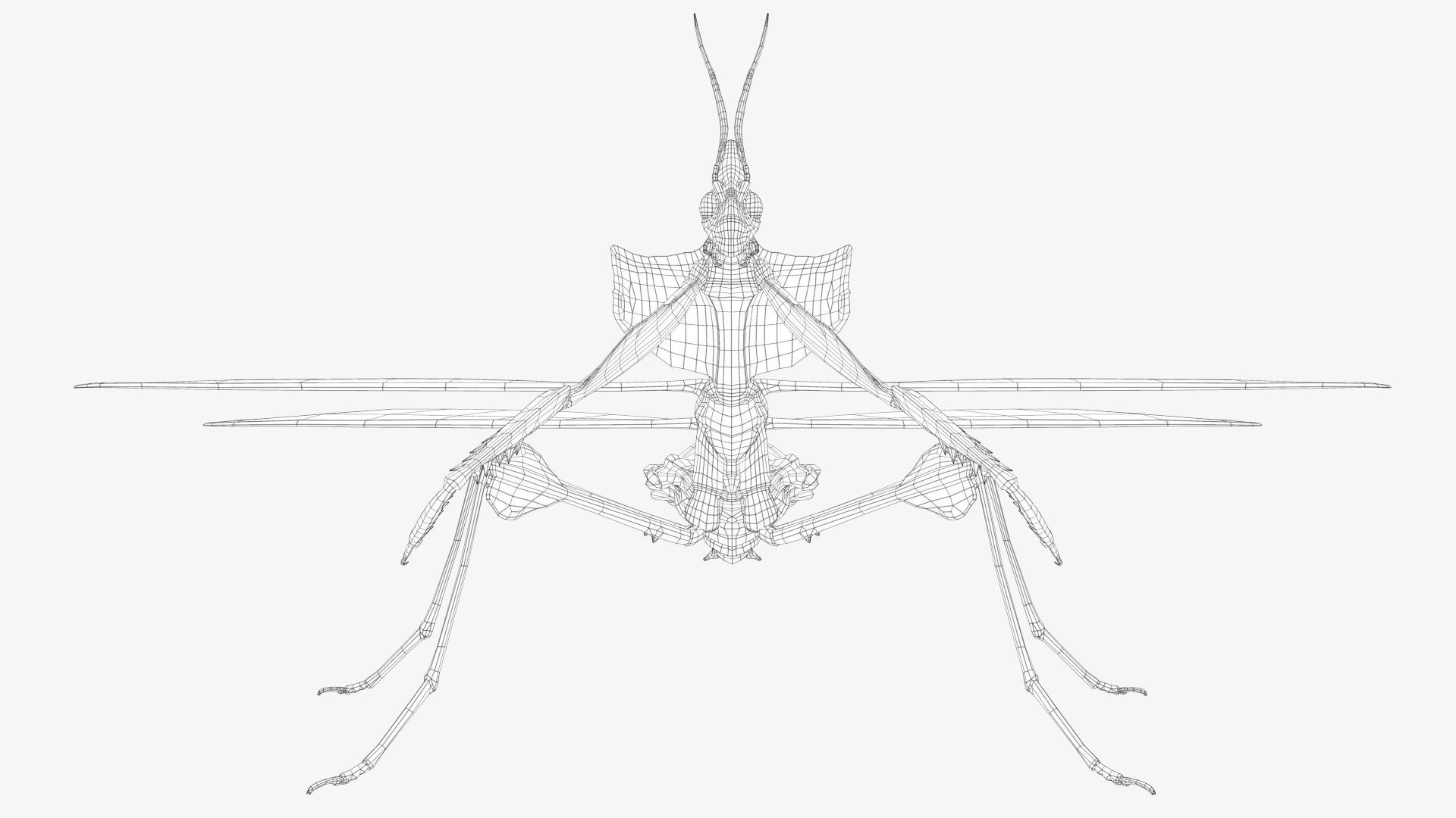 Giant Devils Flower Mantis Low-poly 3D model_12