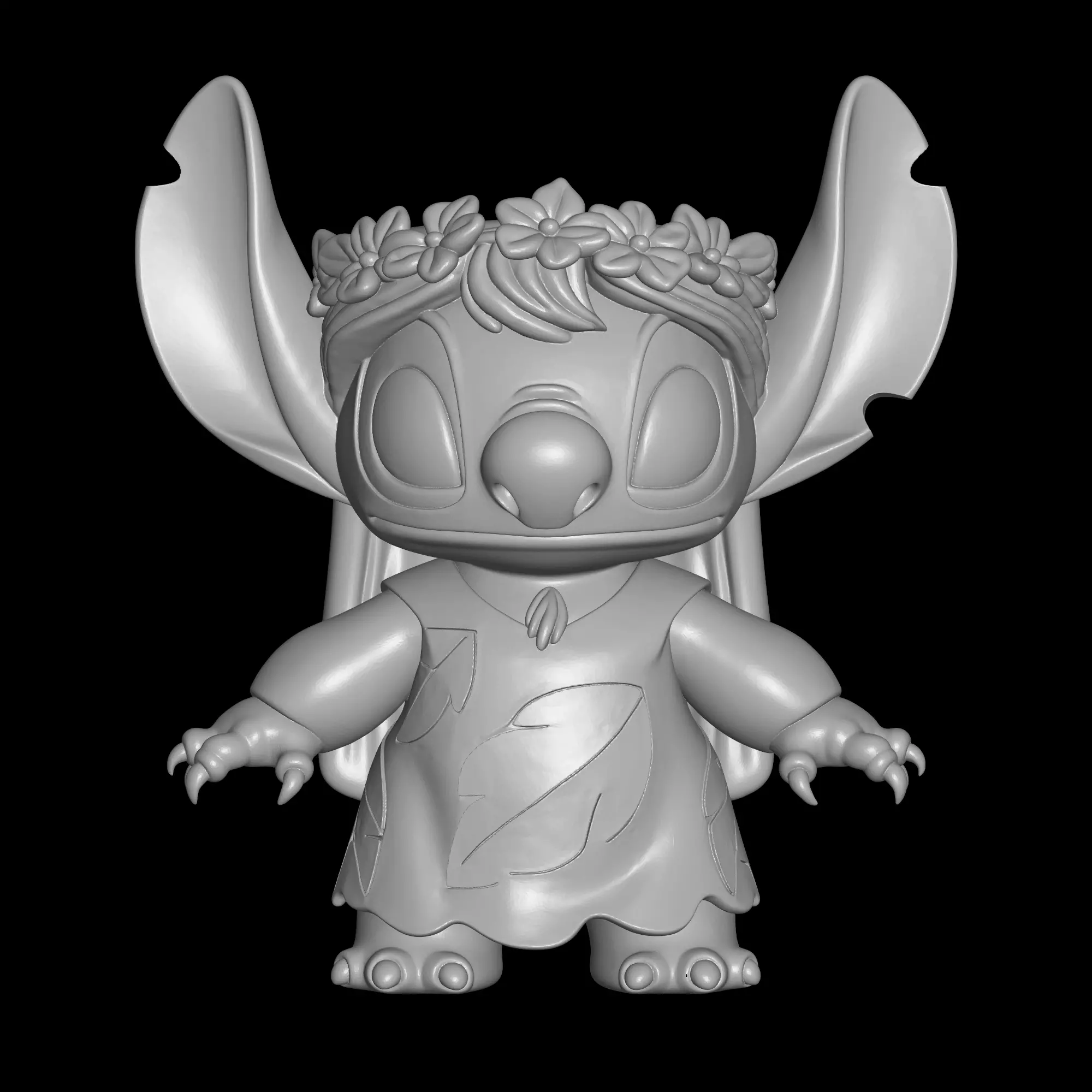 stitch wears lilo cloth planter - 2 3D print model_0