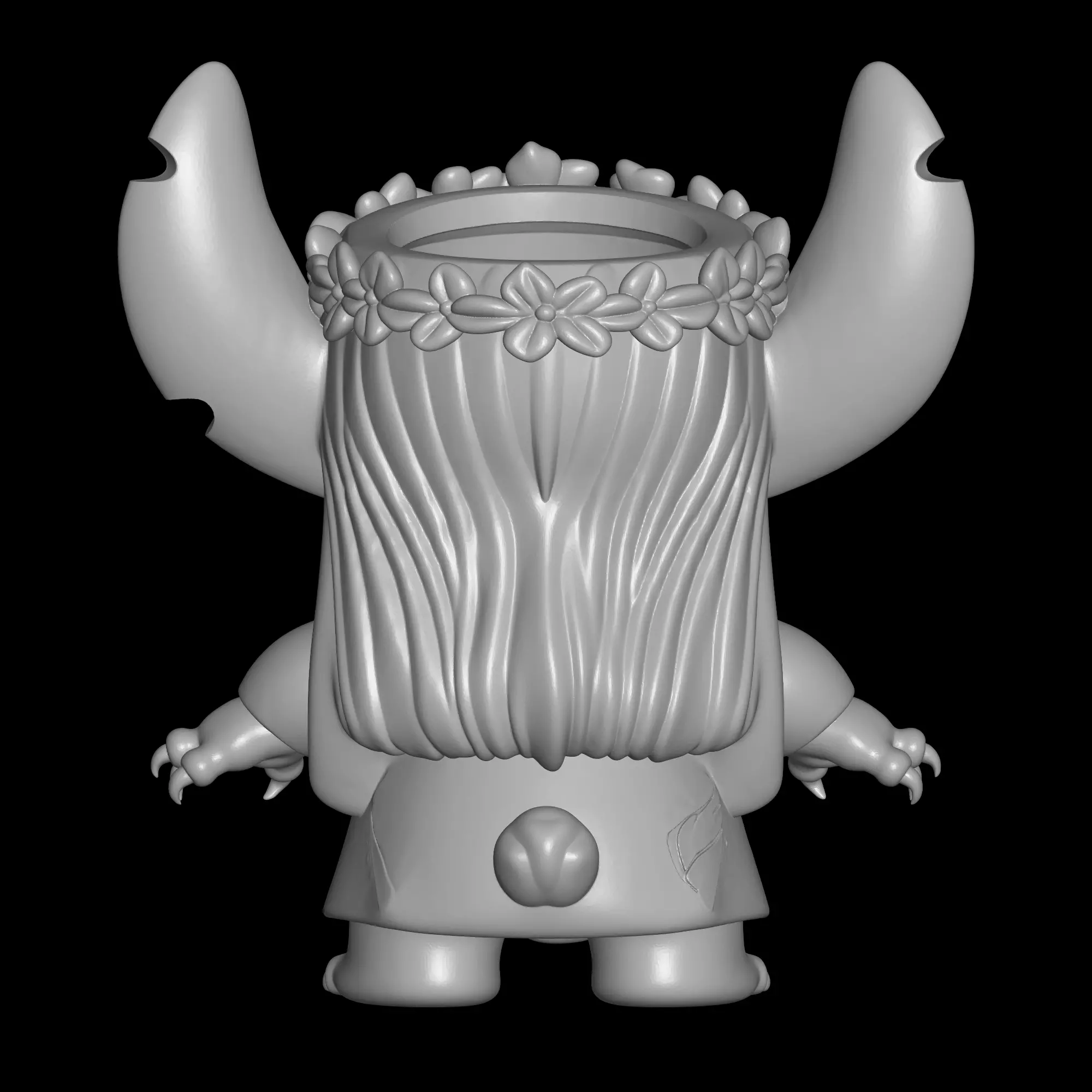stitch wears lilo cloth planter - 2 3D print model_2