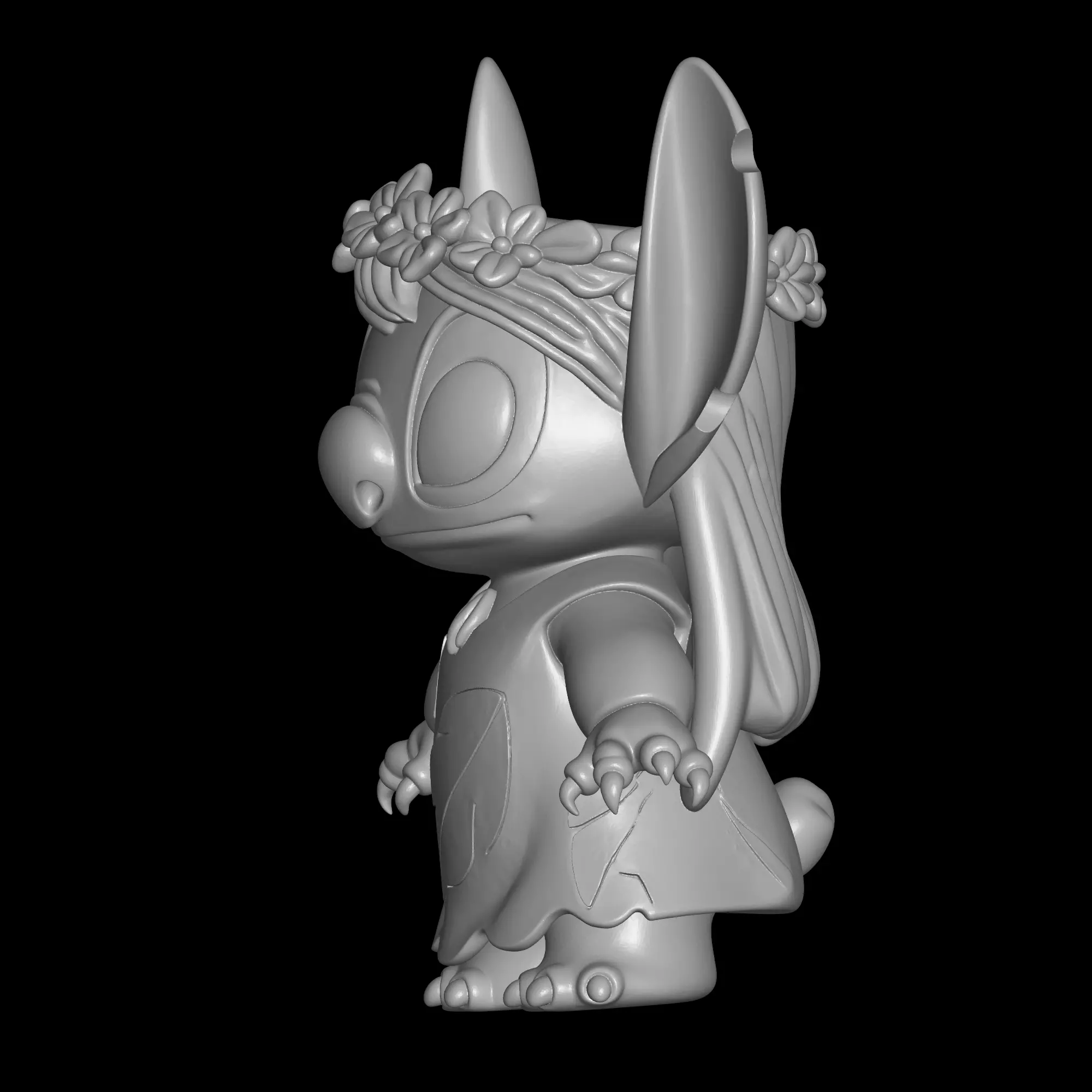 stitch wears lilo cloth planter - 2 3D print model_1