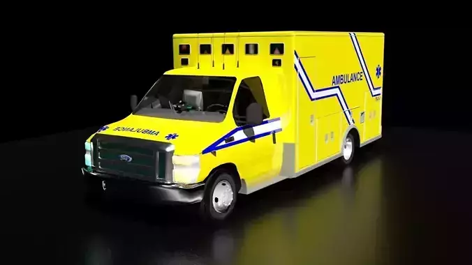 Quebec Ambulance Free low-poly 3D model