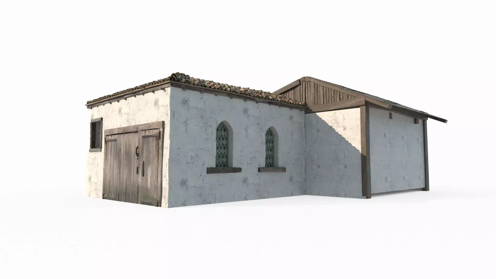 Medieval architectural warehouse 3D model_4