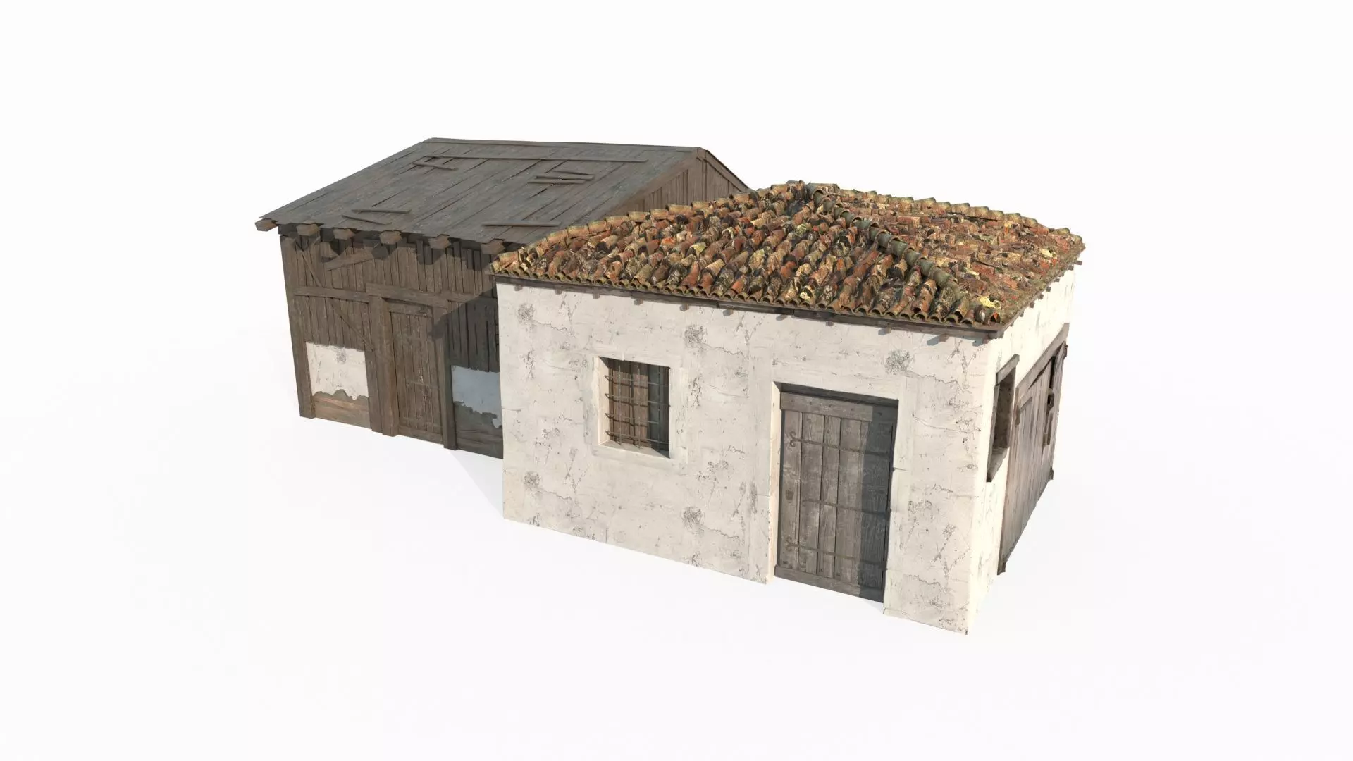 Medieval architectural warehouse 3D model_2
