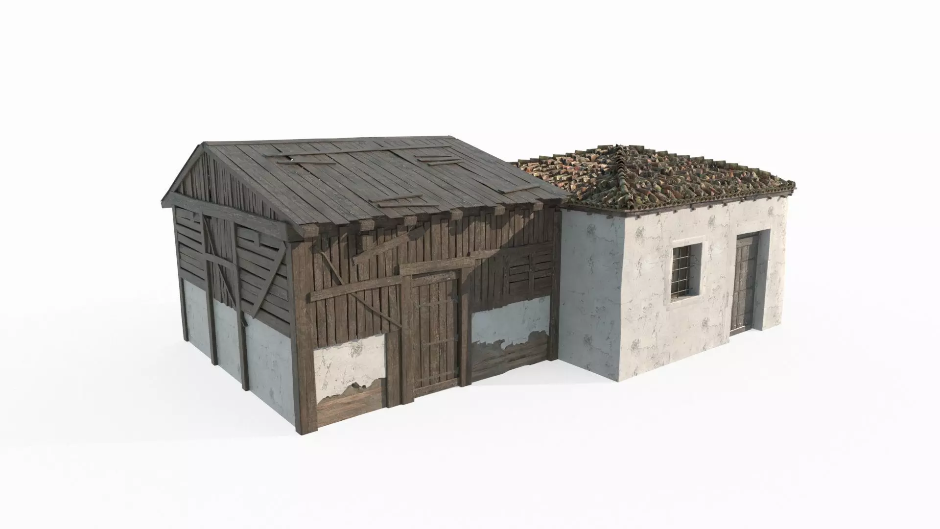 Medieval architectural warehouse 3D model_3