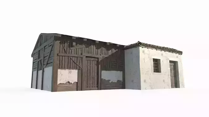 Medieval architectural warehouse 3D model
