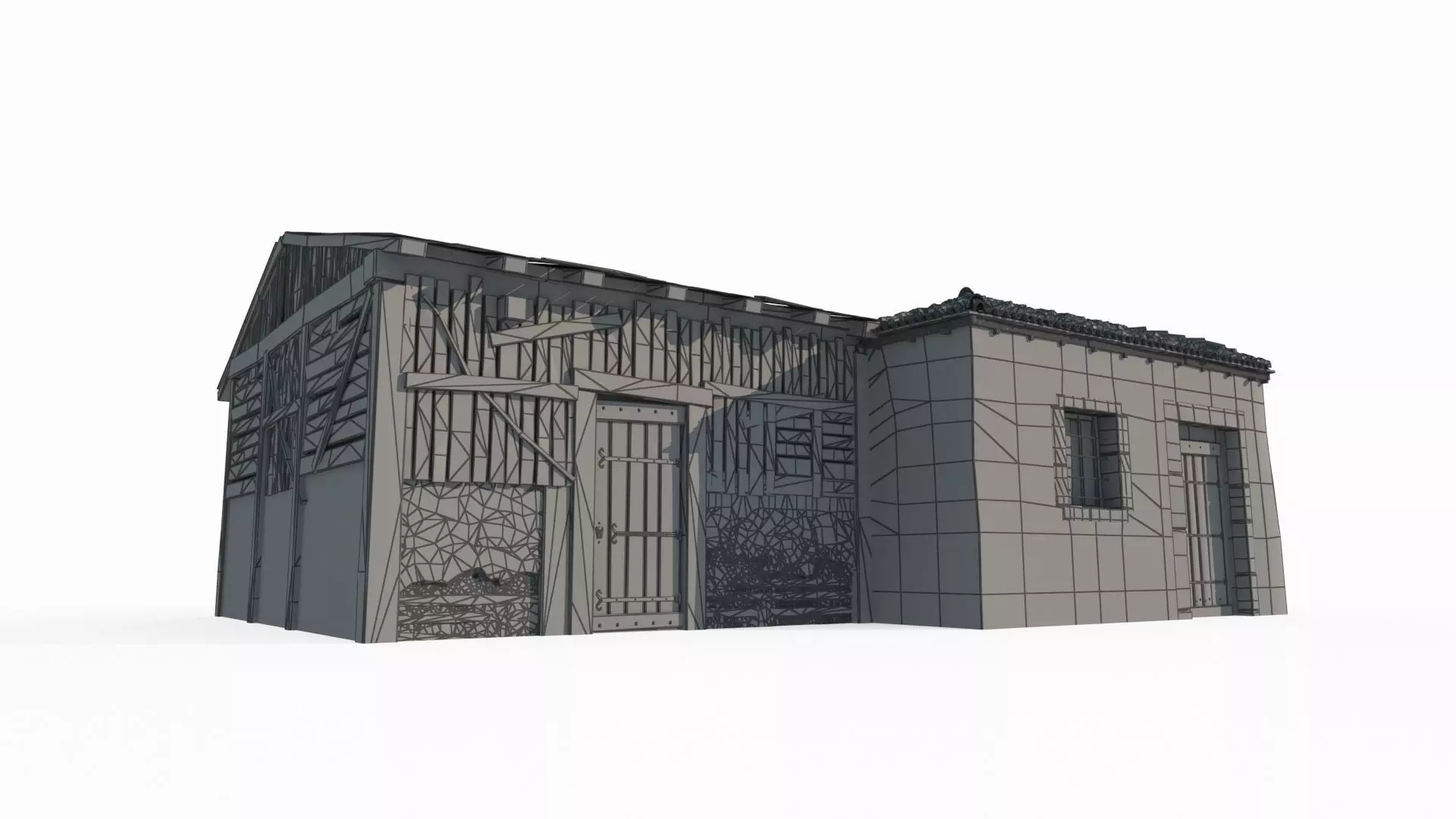 Medieval architectural warehouse 3D model_5