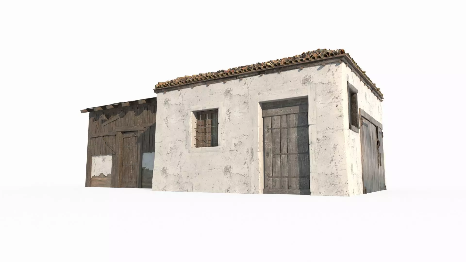 Medieval architectural warehouse 3D model_1