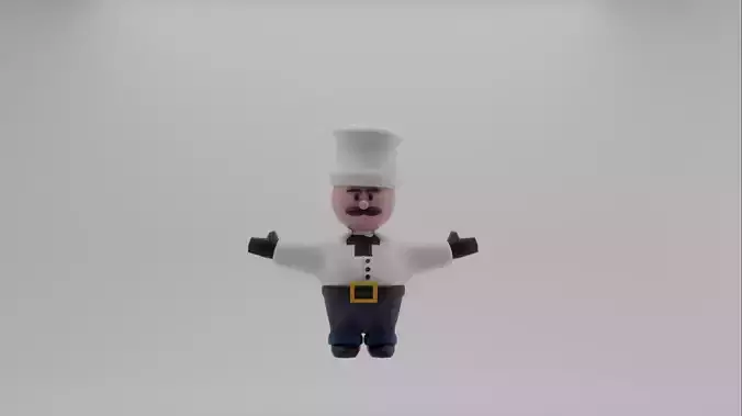 Chef Low poly 3d Model and Rigged