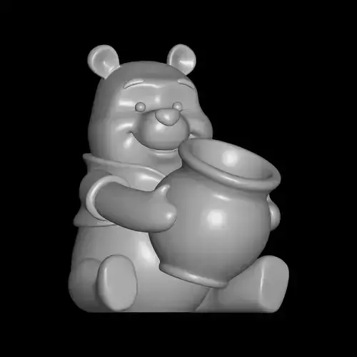 Sitting Winnie the Pooh planter container pencil holder