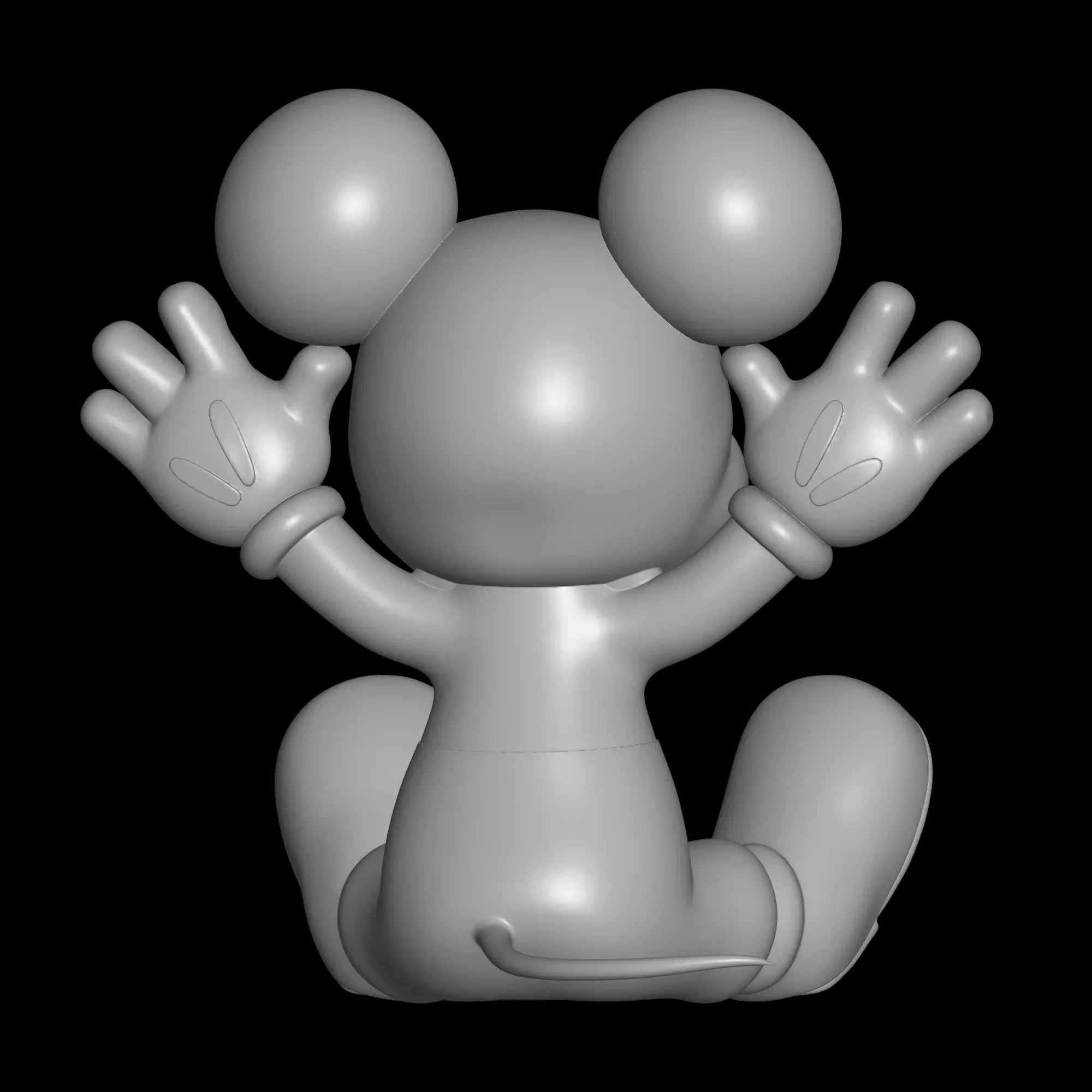 Sitting Mickey Mouse 3D print model_2