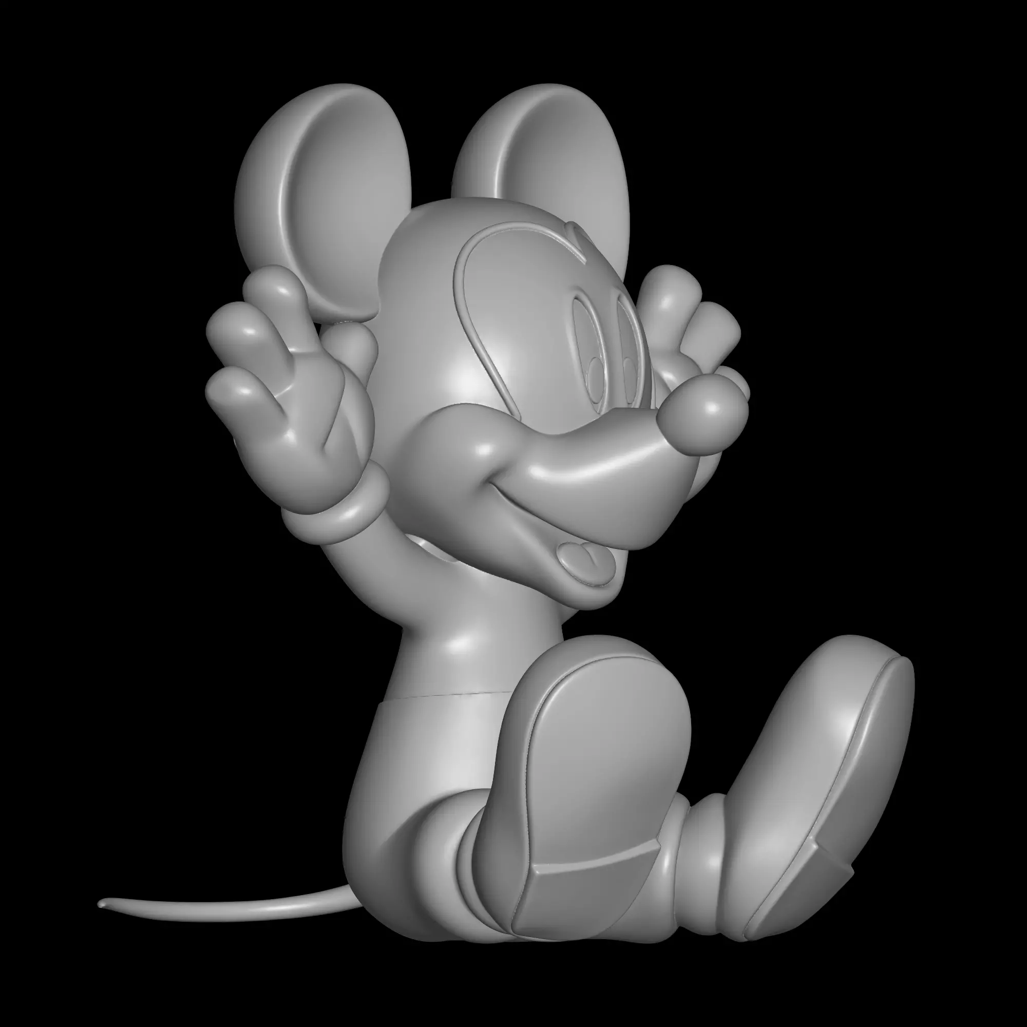 Sitting Mickey Mouse 3D print model_1