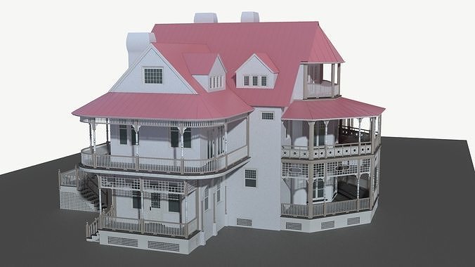 Victorian Villa 3D model 4