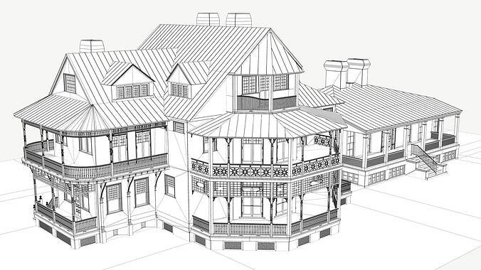 Victorian Villa 3D model 3