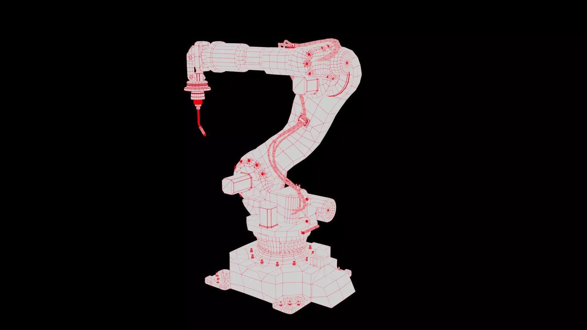 Industrial Welding Robot Yellow Rusty Low-poly 3D model_11