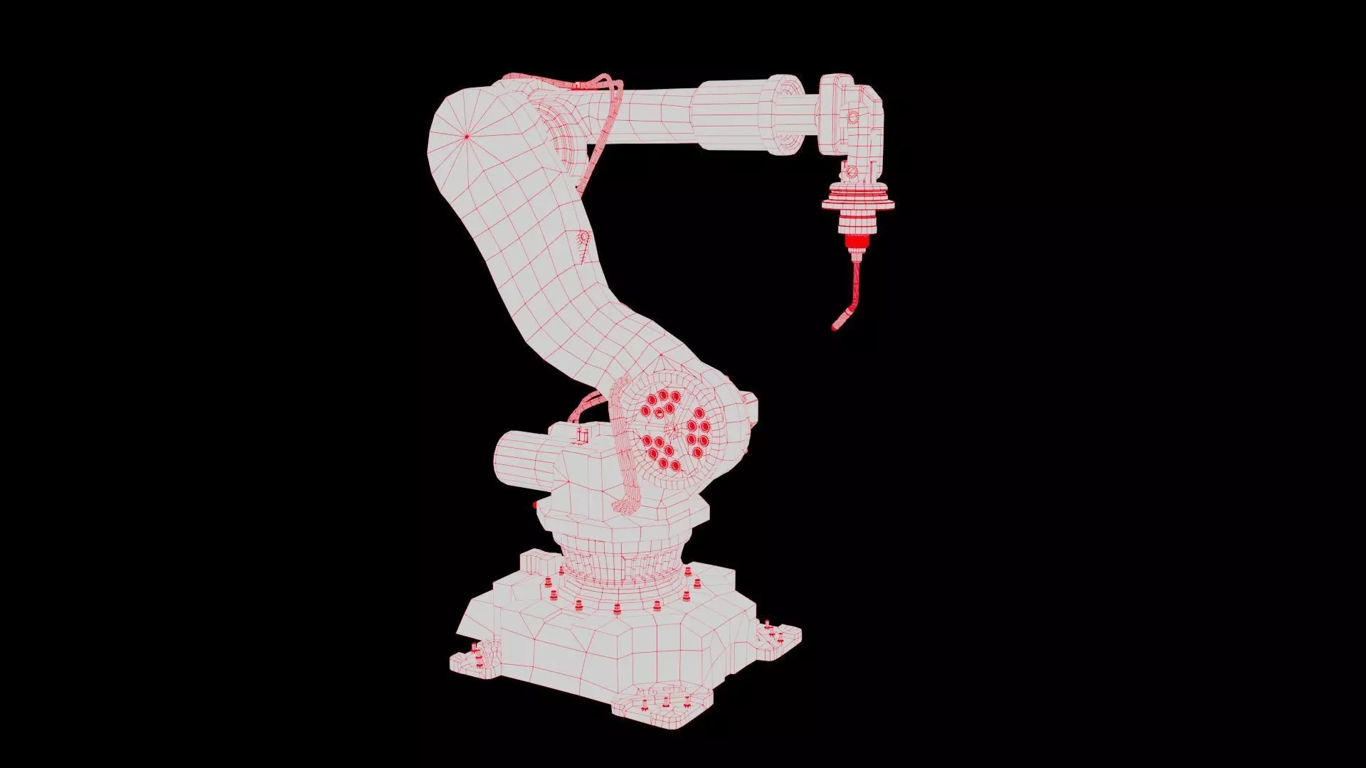 Industrial Welding Robot Yellow Rusty Low-poly 3D model_9