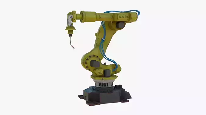 Industrial Welding Robot Yellow Rusty