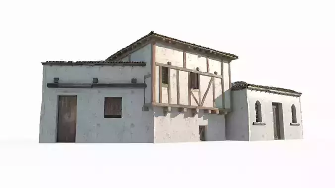 Medieval architecture seaside house 3D model