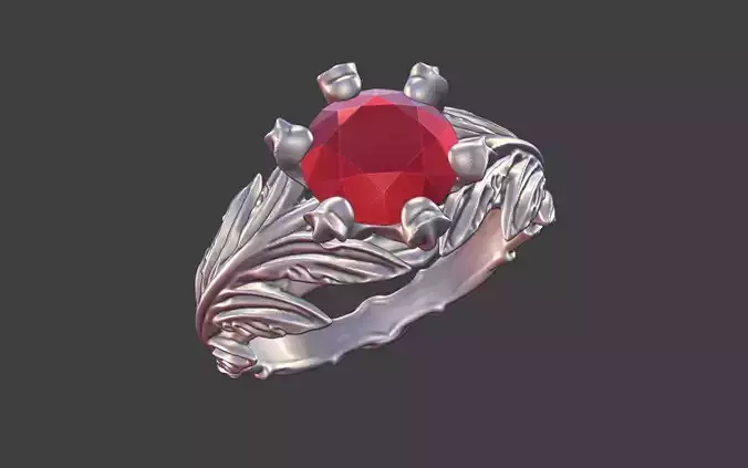 laurel wrath gemstone silver ring