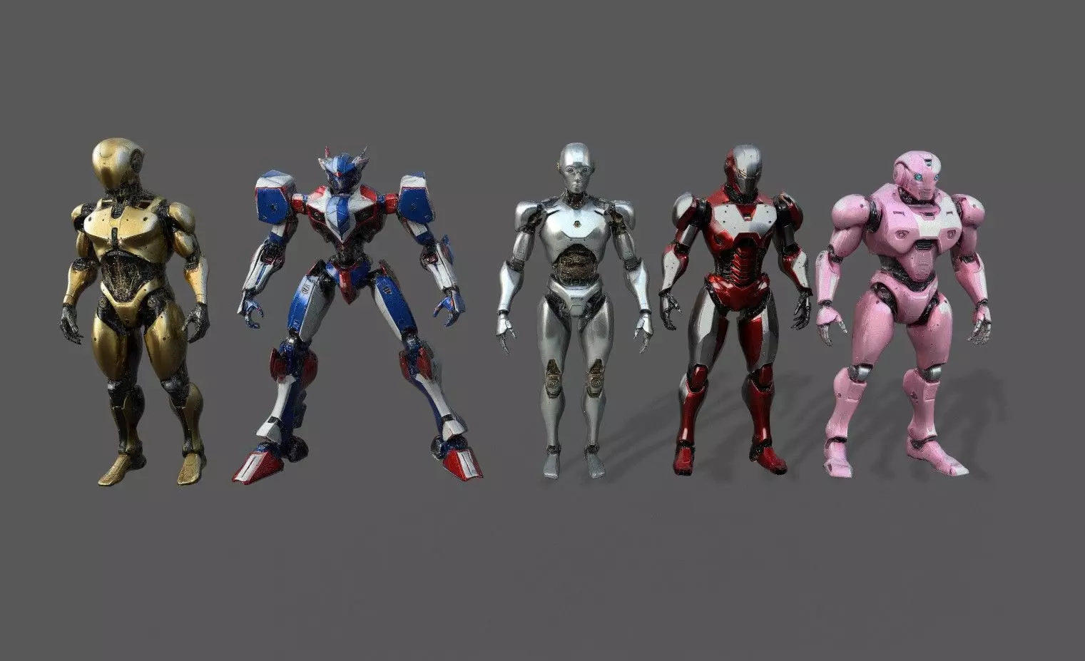 Robots Pack 1 Low-poly 3D model_0