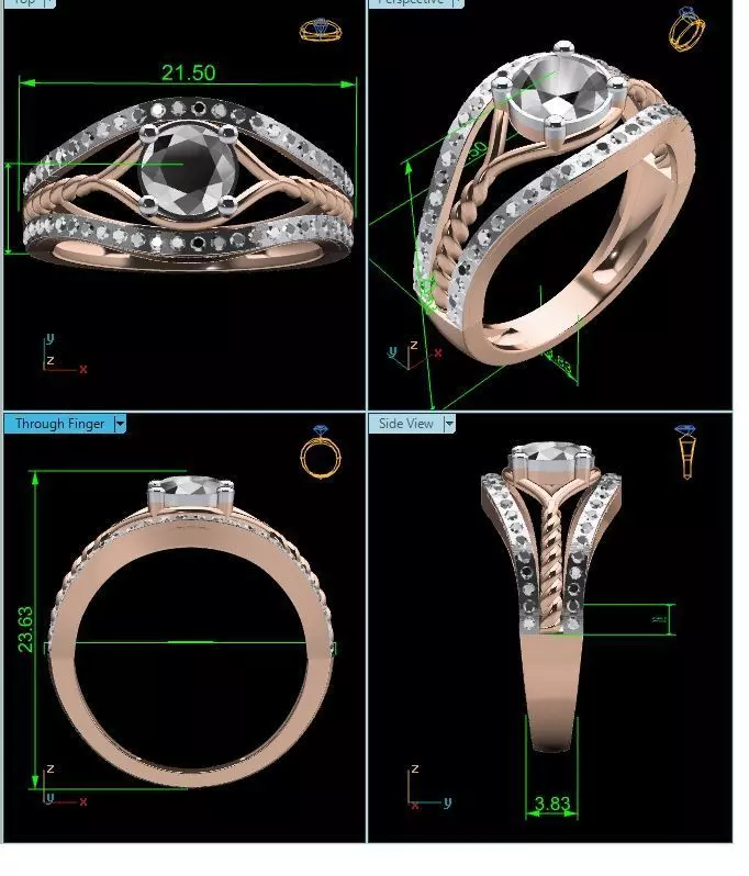 Women Ring Render 3dm STL MTL SLC JCD OBJ FBX Details 3D print model_18