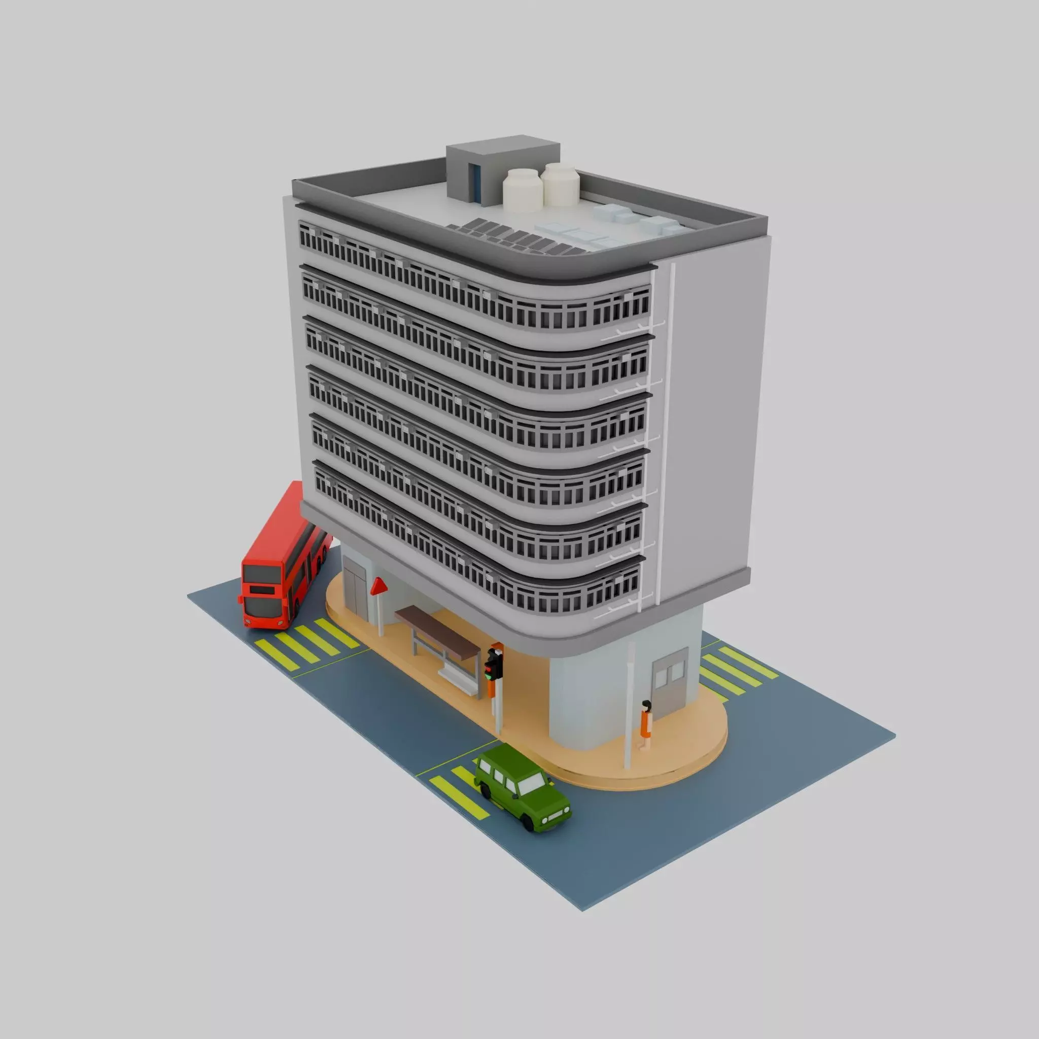 Hong Kong Building Pack 6 Low-poly 3D model_1