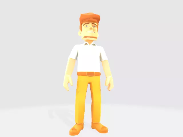lowpoly human character Low-poly 3D model_3