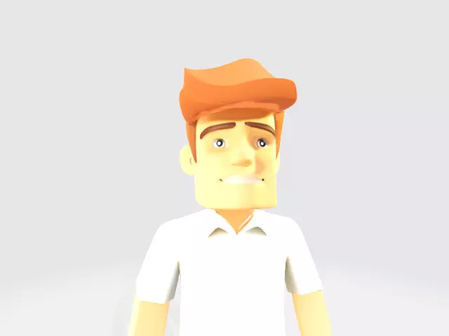 lowpoly human character Low-poly 3D model_4