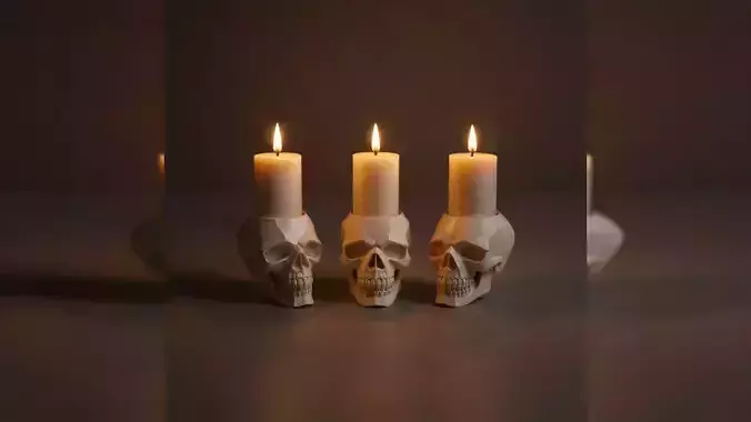 Skull Candle Holder - Gothic Decor