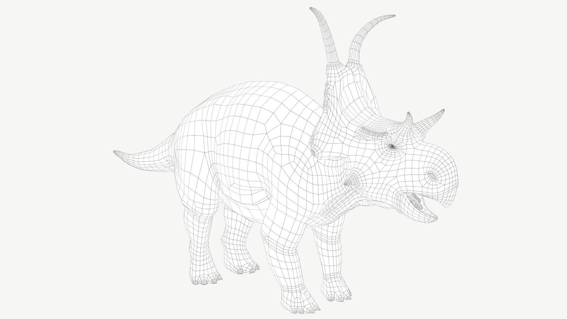 Diabloceratops dinosaur Low-poly 3D model_2